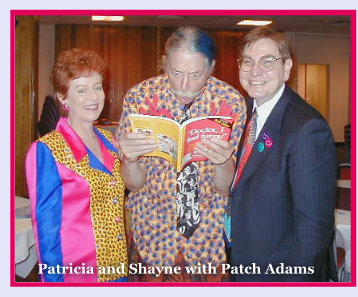 Photo: Patch Adams reading the book with funny expression
